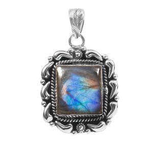 Labradorite 1.25" 925 Sterling Silver Pendant (RS101-59)