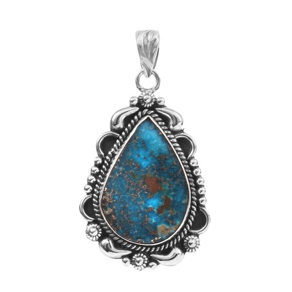 Morenci Turquoise 1.5" 925 Sterling Silver Pendant (RS101-42)