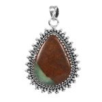 Bio Chrysoprase 1.5" 925 Sterling Silver Pendant (RS17-486 )