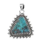 Morenci Turquoise 1.25" 925 Sterling Silver Pendant (RS17-458)