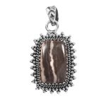 Zebra Jasper 1.3" 925 Sterling Silver Pendant (RS17-481)
