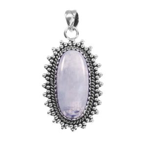 Rainbow Moonstone 1.6" 925 Sterling Silver Pendant (RS17-479)