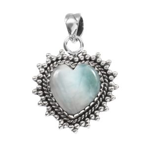 Larimar 1" 925 Sterling Silver Pendant (RS17-477)