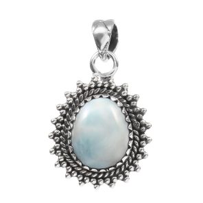 Larimar 1" 925 Sterling Silver Pendant (RS17-476)