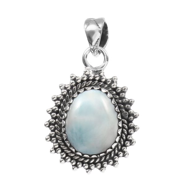 Larimar 1" 925 Sterling Silver Pendant (RS17-476)