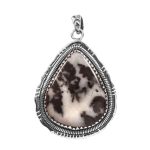 White Buffalo Turquoise 2" 925 Sterling Silver Pendant (RS6-57)
