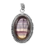 Fluorite 2" 925 Sterling Silver Pendant (RS6-58)