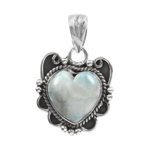 Larimar 1.5" 925 Sterling Silver Pendant (REXT103-12)