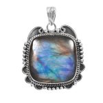 Labradorite 1.5" 925 Sterling Silver Pendant (REXT103-18)