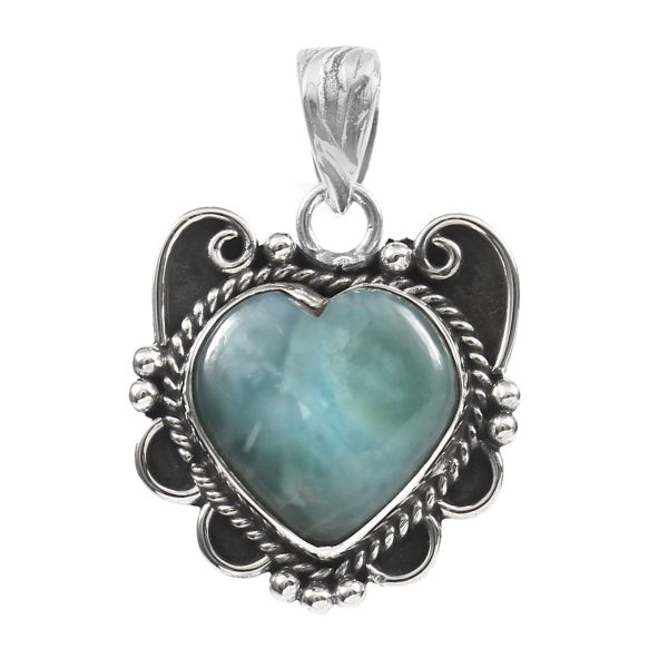 Larimar 1.5" 925 Sterling Silver Pendant (REXT103-14)
