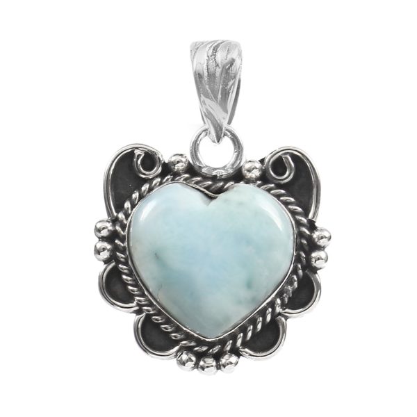 Larimar 1.5" 925 Sterling Silver Pendant (REXT103-15)