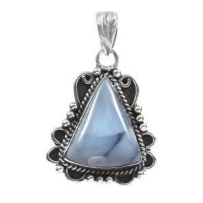 Blue Opal 1.5" 925 Sterling Silver Pendant (REXT103-19)