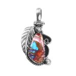 Pink Dahlia Turquoise 1.25" 925 Sterling Silver Pendant (REXT11-337)