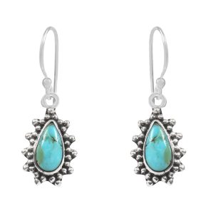 Mohave Turquoise 1" 925 Sterling Silver Earring (REXT73-271)