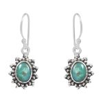 Mohave Turquoise 1" 925 Sterling Silver Earring (REXT73-272)