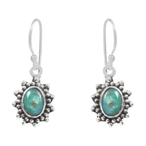 Mohave Turquoise 1" 925 Sterling Silver Earring (REXT73-272)