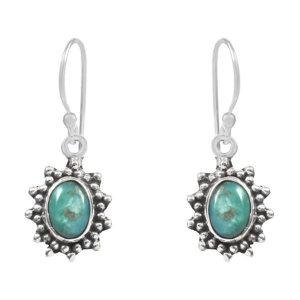 Mohave Turquoise 1" 925 Sterling Silver Earring (REXT73-272)