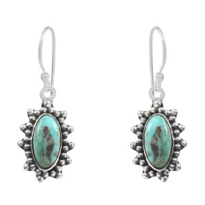 Mohave Turquoise 1.25" 925 Sterling Silver Earring (REXT73-274)