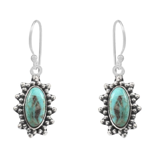 Mohave Turquoise 1.25" 925 Sterling Silver Earring (REXT73-274)