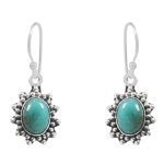 Mohave Turquoise 1.25" 925 Sterling Silver Earring (REXT73-275)
