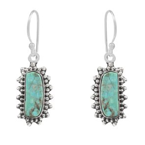 Mohave Turquoise 1.25" 925 Sterling Silver Earring (REXT73-276)