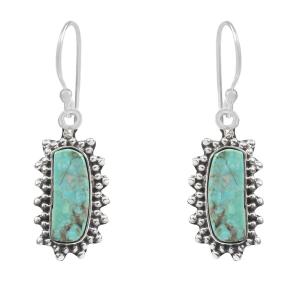 Mohave Turquoise 1.25" 925 Sterling Silver Earring (REXT73-276)