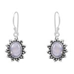 Rainbow Moonstone 1.25" 925 Sterling Silver Earring (REXT73-285)