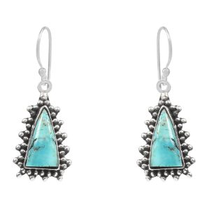 Mohave Turquoise 1.25" 925 Sterling Silver Earring (REXT73-277)