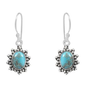 Mohave Turquoise 1.25" 925 Sterling Silver Earring (REXT73-279)