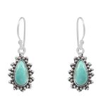 Mohave Turquoise 1.25" 925 Sterling Silver Earring (REXT73-280)