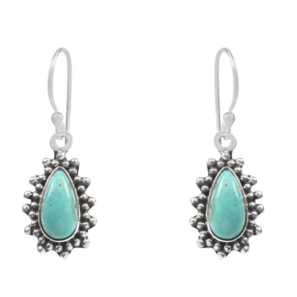 Mohave Turquoise 1.25" 925 Sterling Silver Earring (REXT73-280)