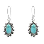 Mohave Turquoise 1.25" 925 Sterling Silver Earring (REXT73-281)