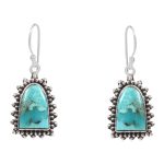 Mohave Turquoise 1.25" 925 Sterling Silver Earring (REXT73-283)