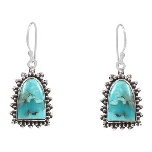 Mohave Turquoise 1.25" 925 Sterling Silver Earring (REXT73-283)