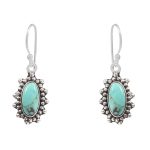 Mohave Turquoise 1.25" 925 Sterling Silver Earring (REXT73-284)