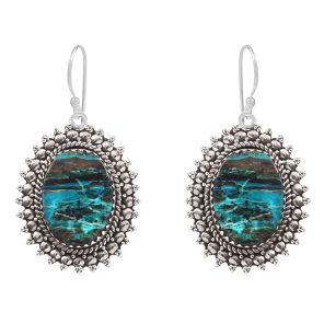 Peruvian Opal 1.5" 925 Sterling Silver Earring (REXT42-235)