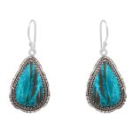 Peruvian Opal 1.5" 925 Sterling Silver Earring (REXT42-240)