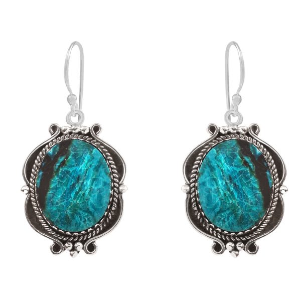 Peruvian Opal 1.5" 925 Sterling Silver Earring (REXT42-241)