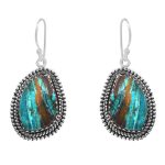 Peruvian Opal 1.5" 925 Sterling Silver Earring (REXT42-243)