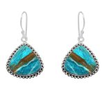 Peruvian Opal 1.25" 925 Sterling Silver Earring (REXT42-244)