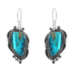 Peruvian Opal 1.5" 925 Sterling Silver Earring (REXT42-245)