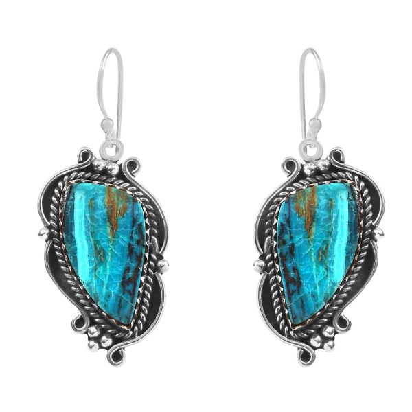 Peruvian Opal 1.5" 925 Sterling Silver Earring (REXT42-245)