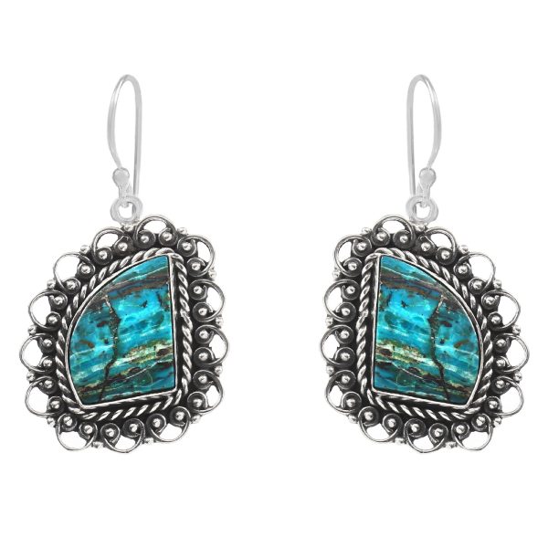 Peruvian Opal 1.5" 925 Sterling Silver Earring (REXT42-247)