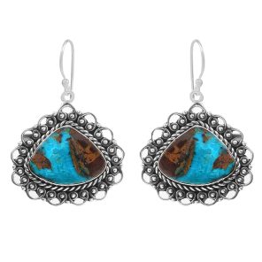 Peruvian Opal 1.5" 925 Sterling Silver Earring (REXT42-248)