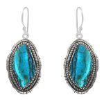 Peruvian Opal 1.5" 925 Sterling Silver Earring (REXT42-251)