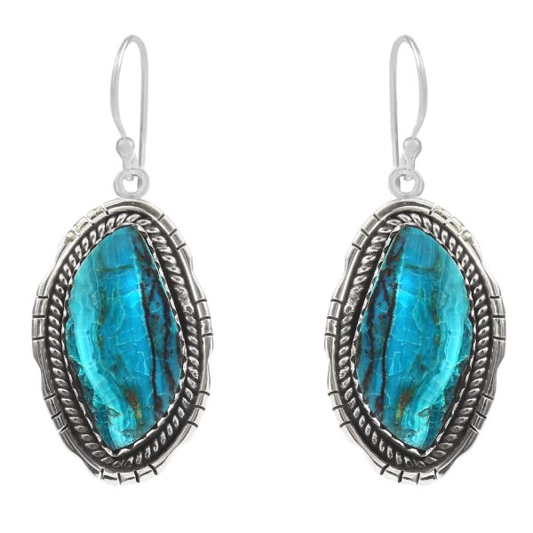 Peruvian Opal 1.5" 925 Sterling Silver Earring (REXT42-251)