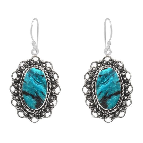 Peruvian Opal 1.5" 925 Sterling Silver Earring (REXT42-257)