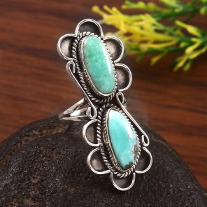 Kingman Turquoise Size US 6 925 Sterling Silver Ring (RS71-129)