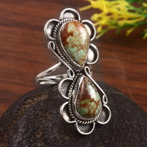 Kingman Turquoise Size US 9 925 Sterling Silver Ring (RS71-133)