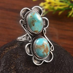 Kingman Turquoise Size US 6 925 Sterling Silver Ring (RS71-134)